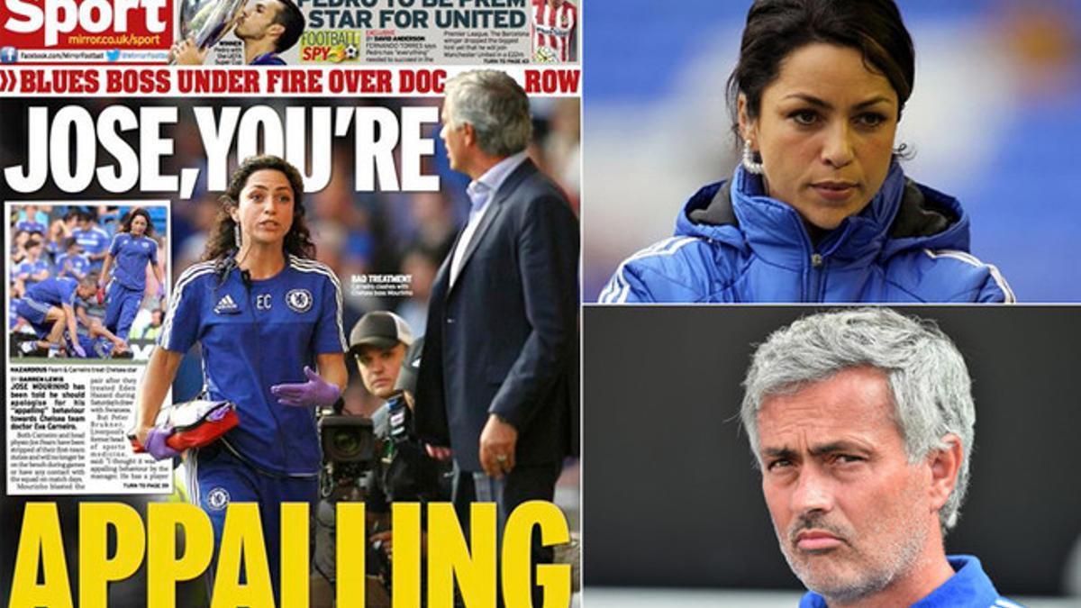 El 'Daily Mirror' critica la actitud de Jose Mourinho con la doctora del Chelsea