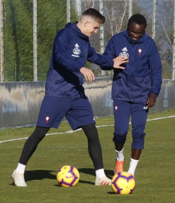 El Celta prepara en A Madroa el partido en Vallecas