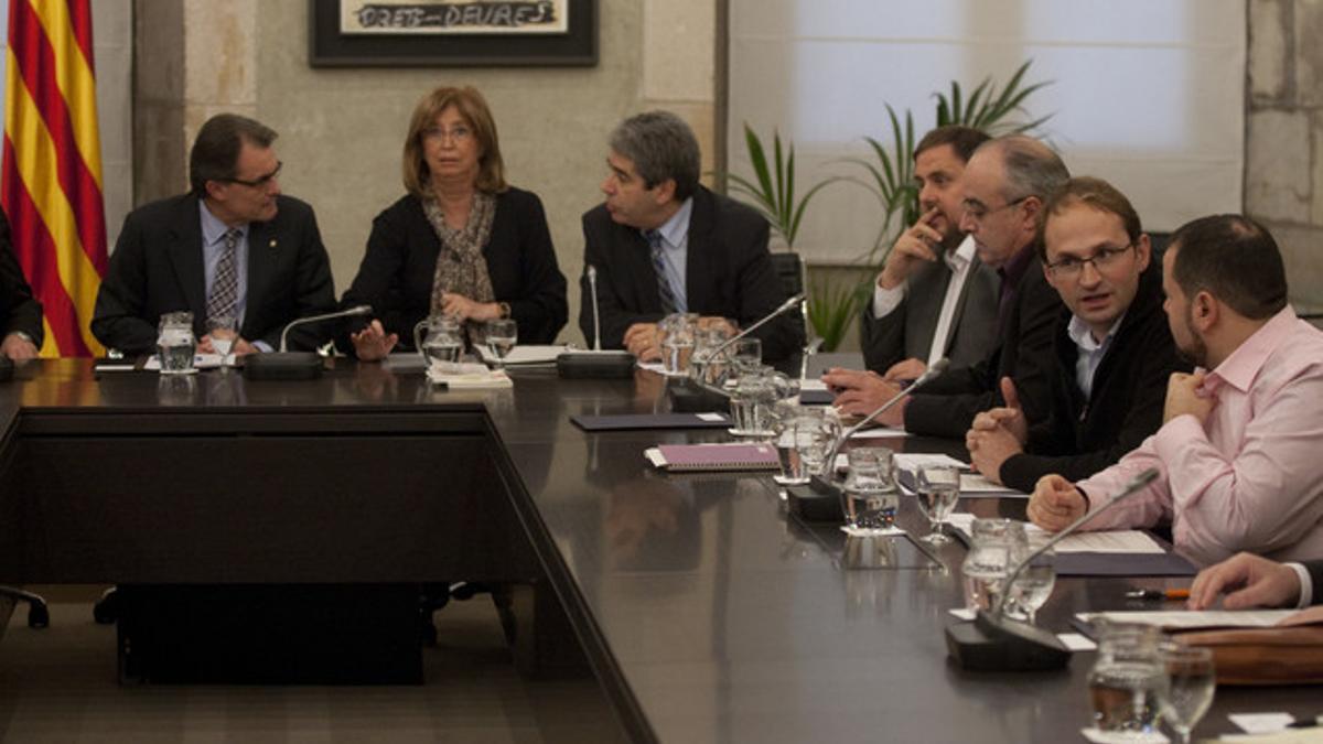 Representantes de los partidos políticos catalanes ante el proyecto de reforma de la ley de educación.