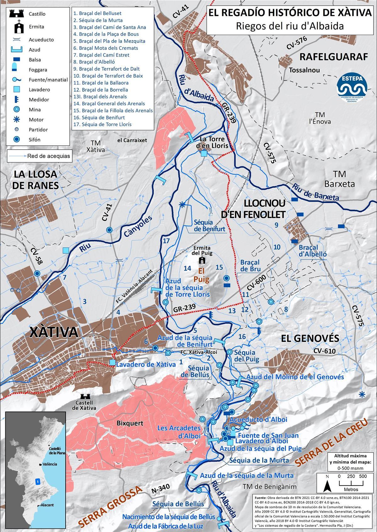 El regadío histórico de Xàtiva. Río Albaida.