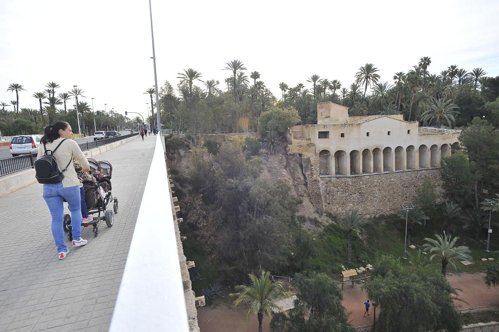 La grieta que amenaza el Molí Real de Elche