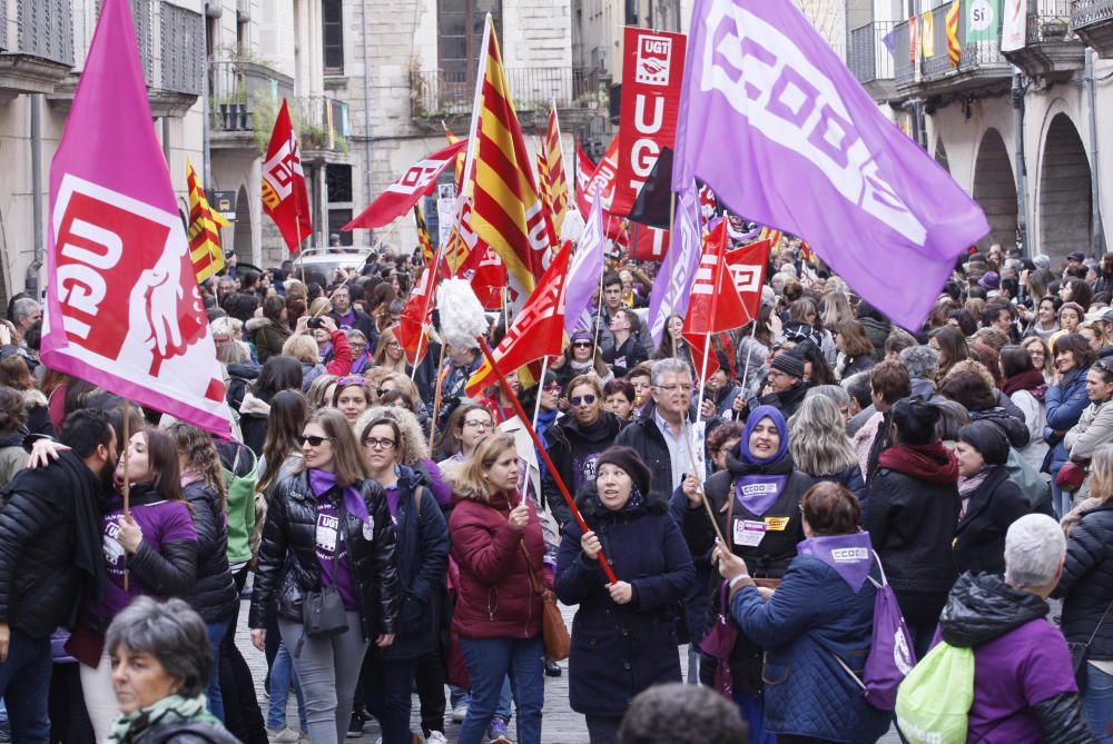 Mobilització a Girona amb motiu de la vaga feminista