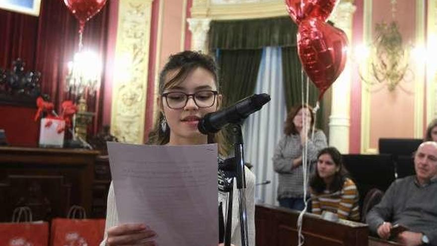 Aroa Dios, del IES Blanco Amor, obtuvo el primer premio. // I. Osorio