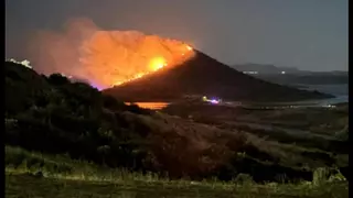 Incendio en el cerro Masatrigo, uno de los iconos naturales de Extremadura