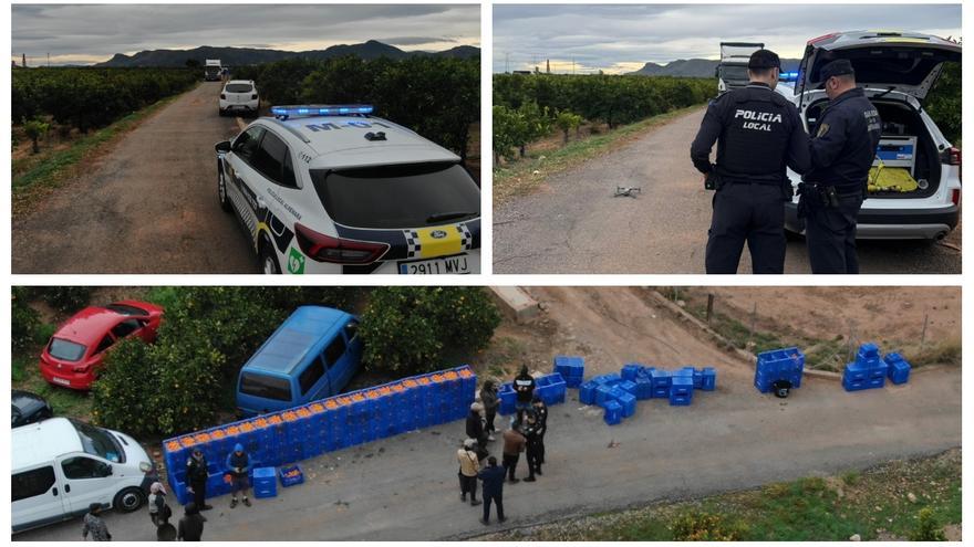 Vídeo: Despliegue policial en Almenara para reforzar la vigilancia durante la campaña citrícola