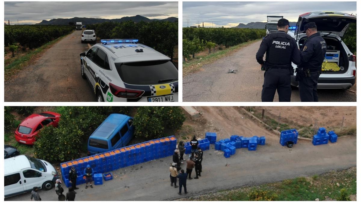 Vídeo: Despliegue policial en Almenara para reforzar la vigilancia durante la campaña citrícola