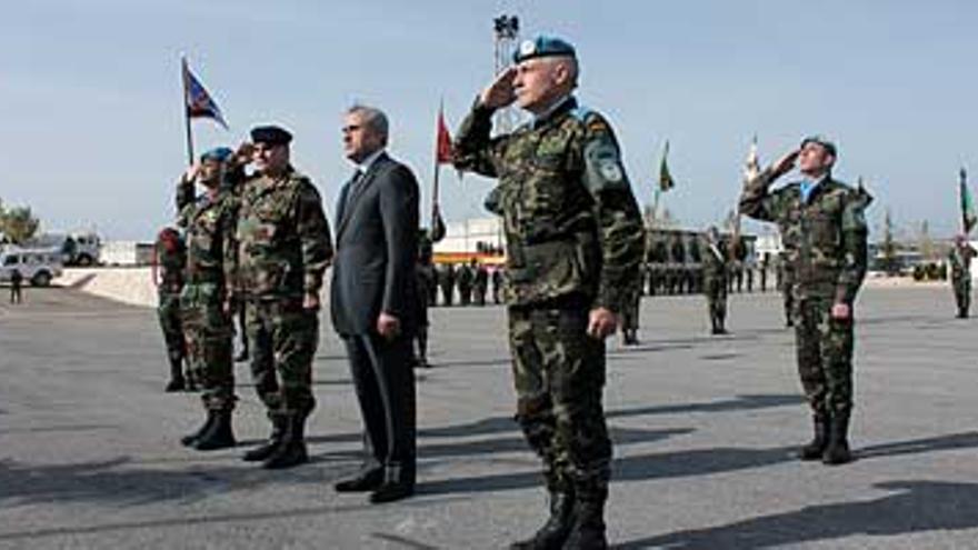 El presidente de Líbano visita a las tropas extremeñas en Marjayún
