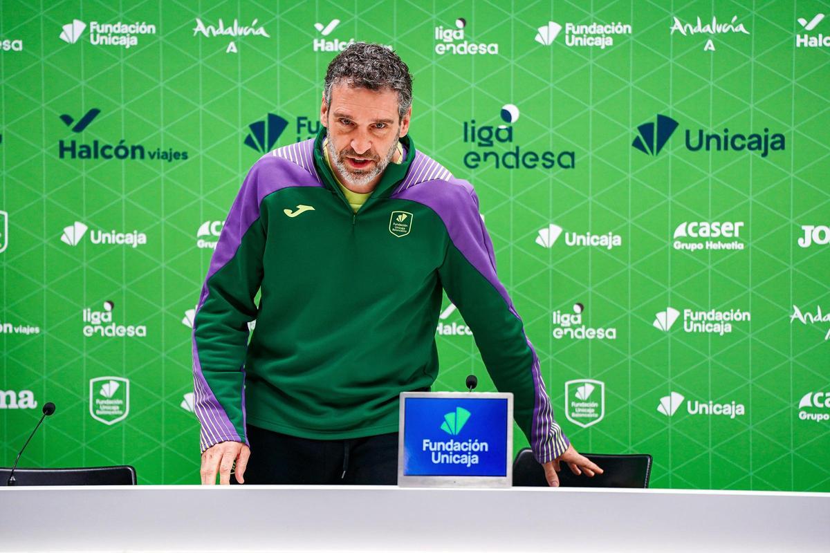 Ibon Navarro, en la sal de prensa del Palacio Martín Carpena