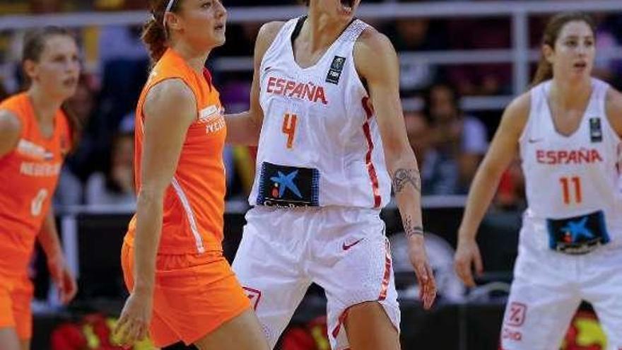 Laura Nichols, en el partido de ayer.