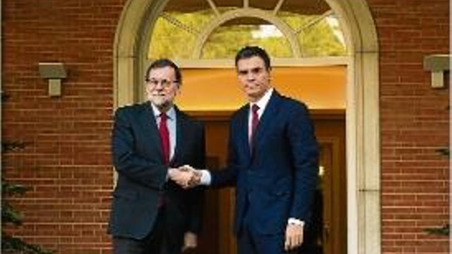 Mariano Rajoy i Pedro Sánchez, després d&#039;una de les reunions.
