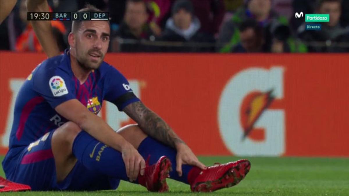 Alcácer se lesionó en el primer tiempo