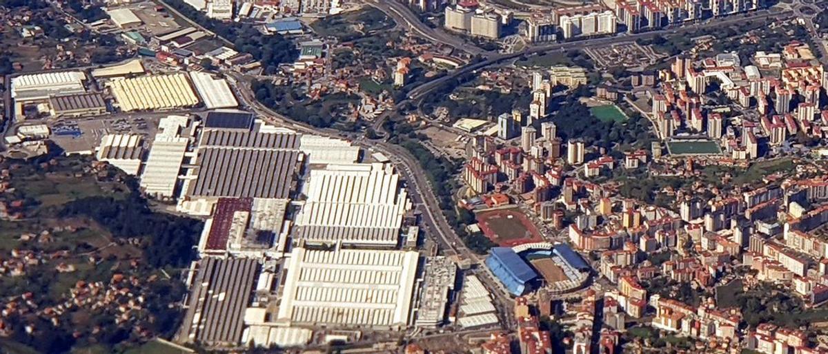 Vista aérea de la planta de Balaídos del grupo Stellantis.