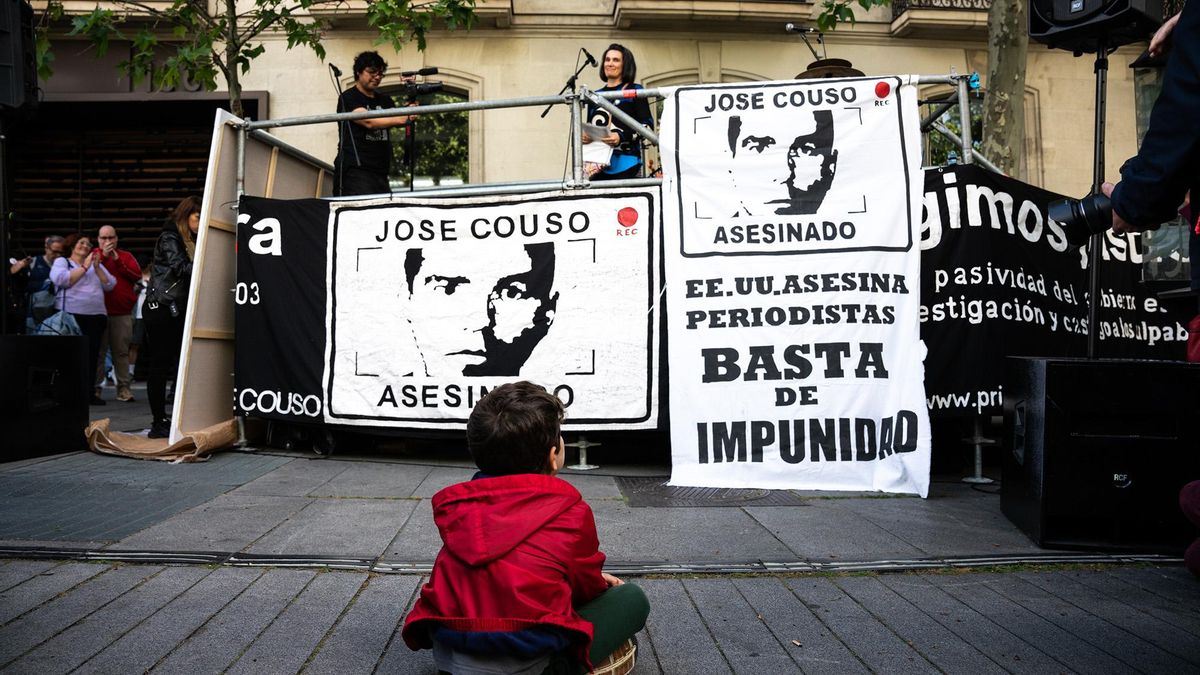 Concentración por los 20 años del fallecimiento del periodista José Couso en Madrid