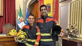 Alberto y Cristian: dos historias paralelas de bomberos con vocación que ascienden juntos a sargentos en Badajoz