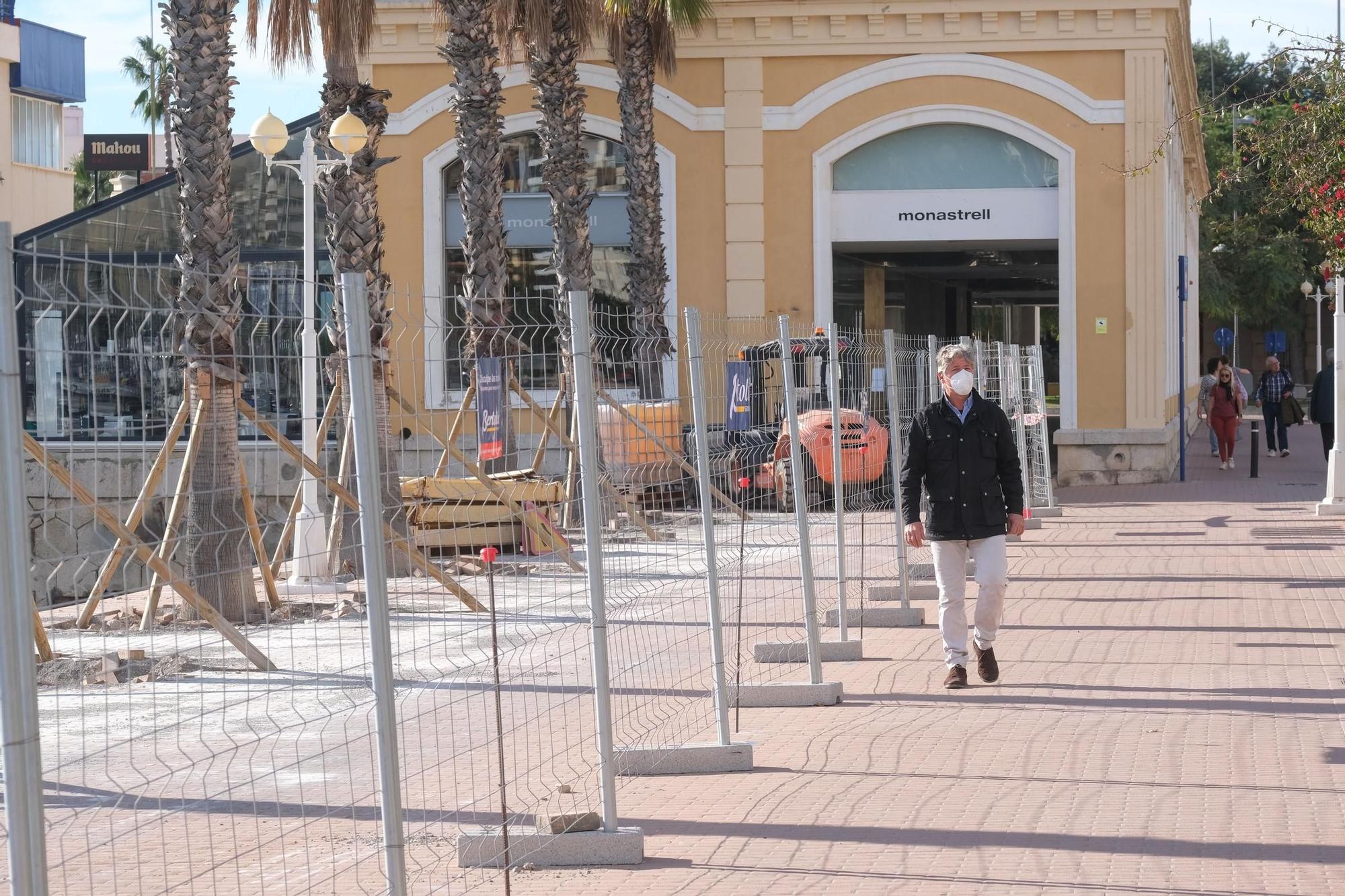 Así marchan las obras del Paseo del Puerto y el Club de Regatas de Alicante