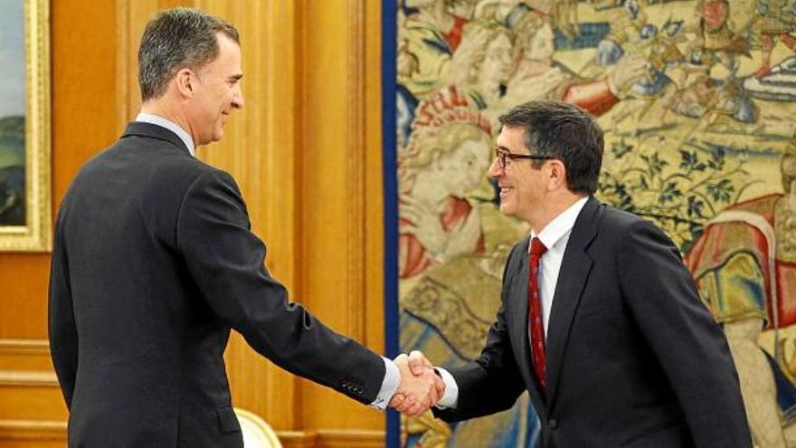 El president del Congrés, Patxi López, va trobar-se ahir amb el rei Felip VI