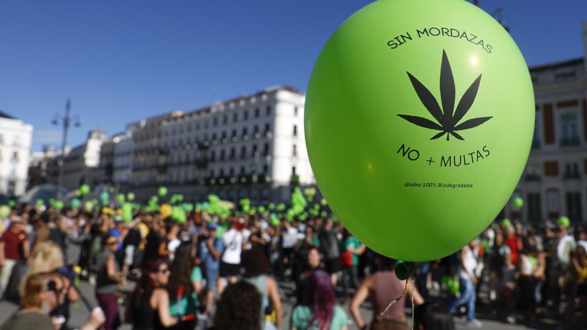 Una imagen de la marcha de la marihuana celebrada en Madrid.