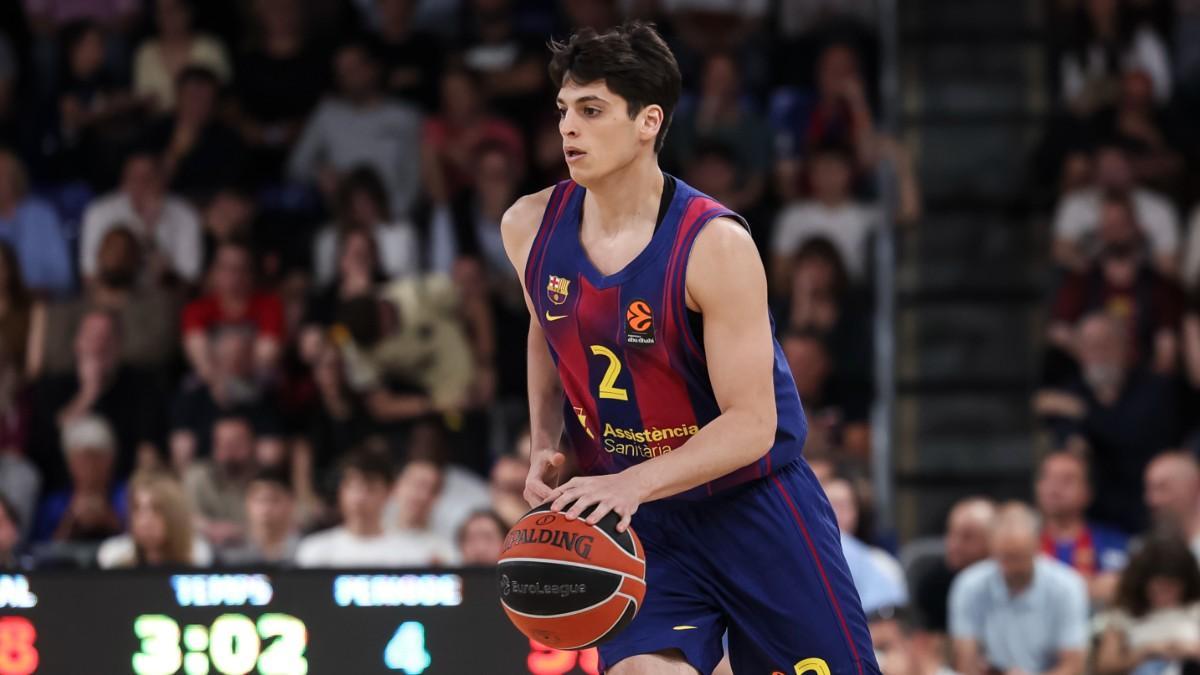 Juani Marcos, en un partido con el Barça