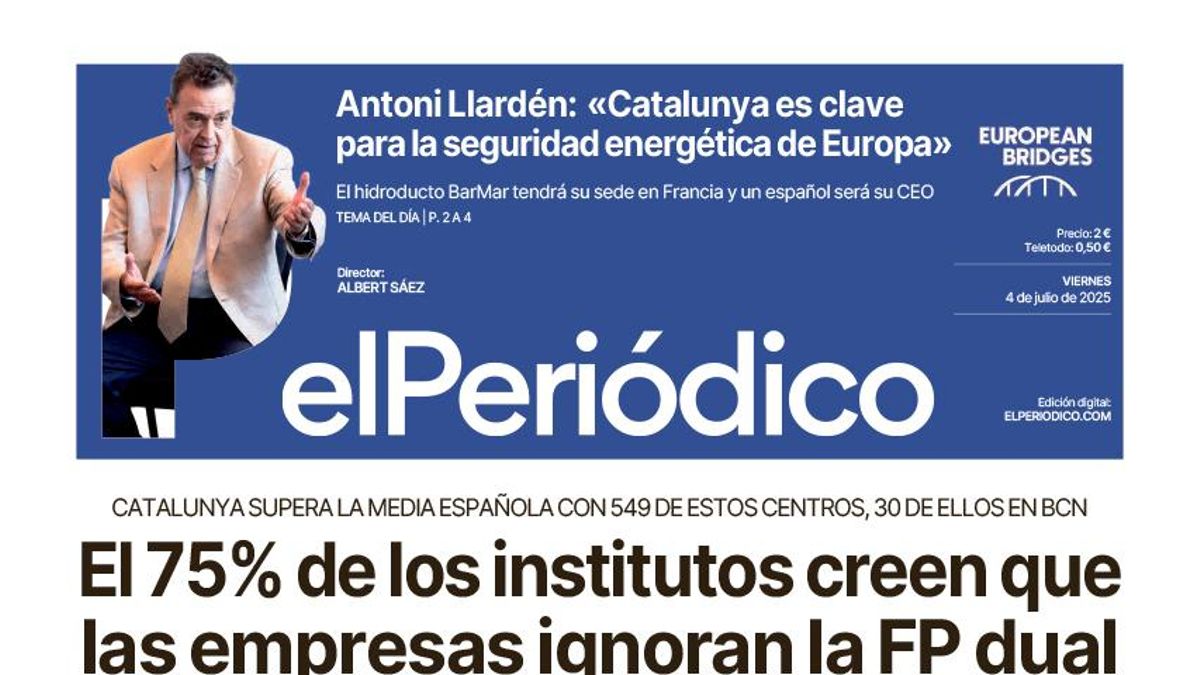 La portada de EL PERIÓDICO del 4 de julio de 2025