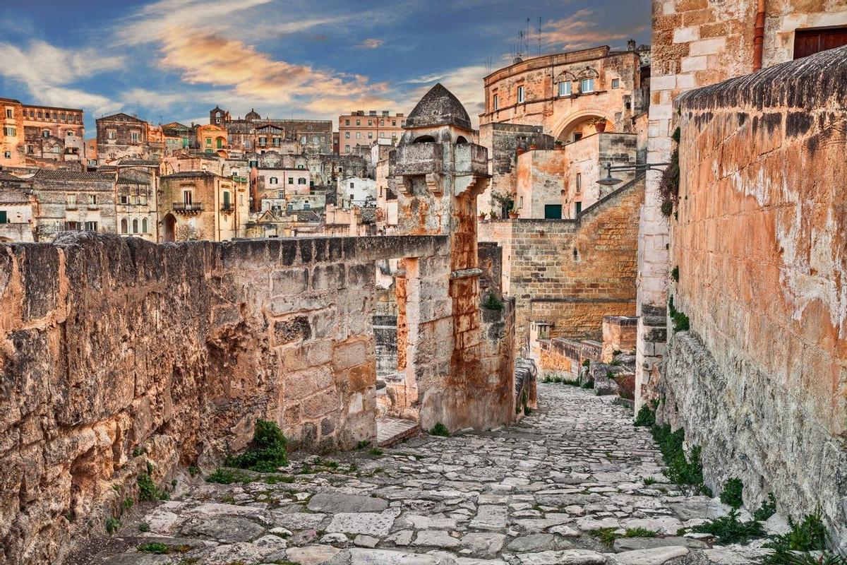 Una de las callejuelas de la ciudad vieja de Matera