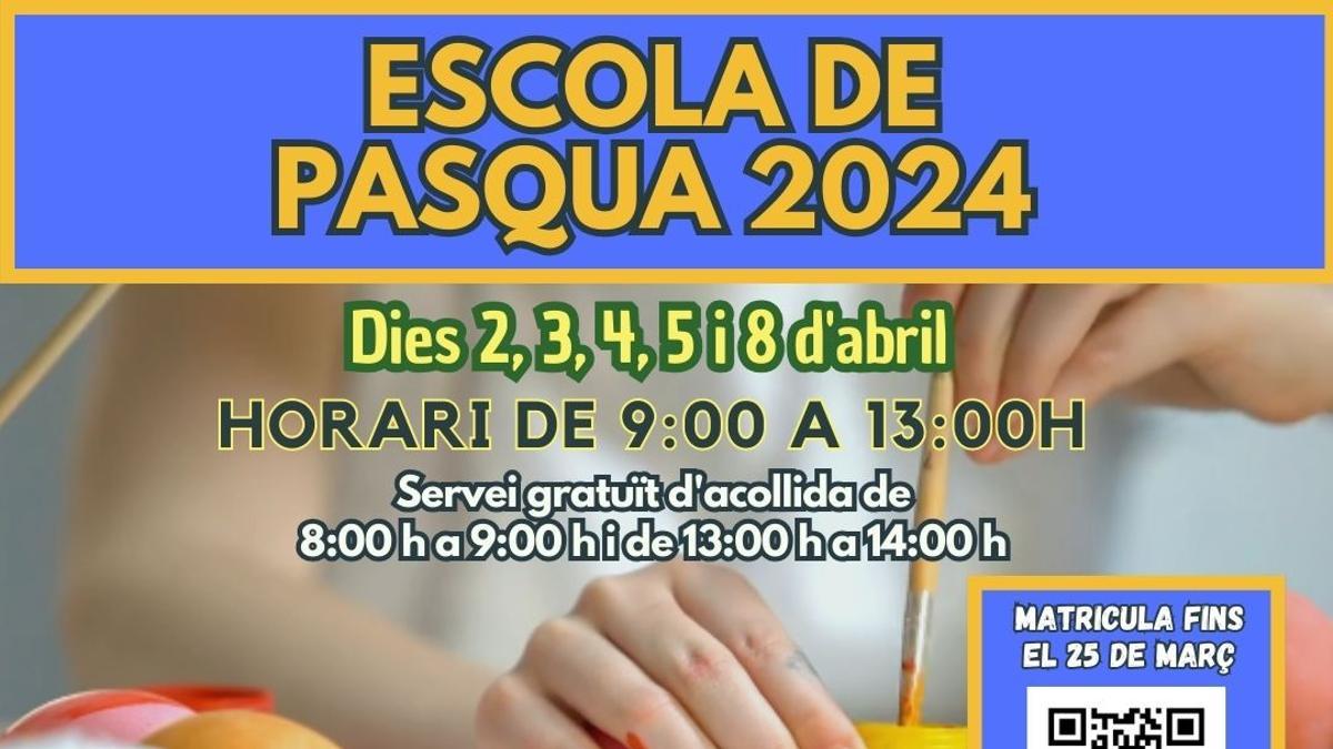 Cartel de la Escuela de Pascua de 2024 de Xàtiva.