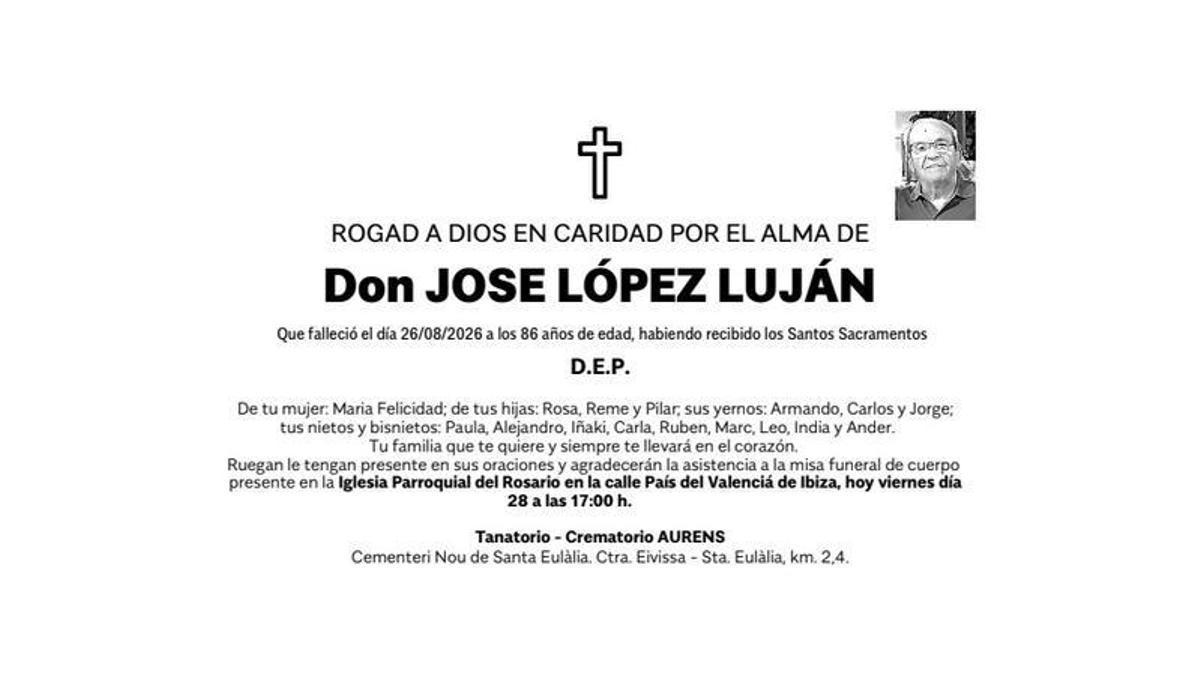 Esquela José López Luján