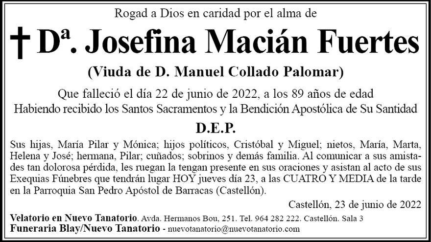 Dª. Josefina Macián Fuertes