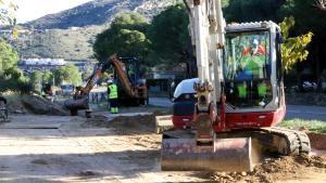 Obras para construir la tubería entre La Selva de Mar y El Port de la Selva.
