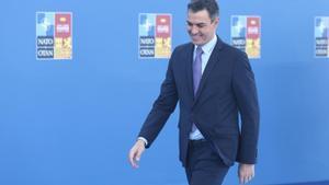 El presidente del Gobierno, Pedro Sánchez, a su llegada a la segunda y última jornada de la cumbre de la OTAN, este 30 de junio de 2022 en el recinto ferial de Ifema, en Madrid.