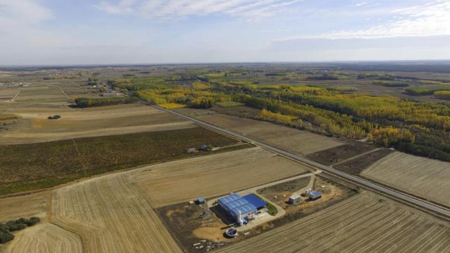 Vista aérea de la Estación Depuradora de Agua Potable (ETAP) en Sitrama de Tera.