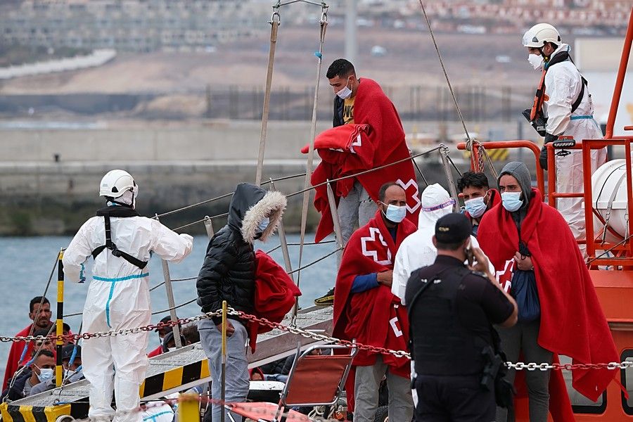 Rescatado un cayuco con 36 migrantes magrebíes al nordeste de Fuerteventura