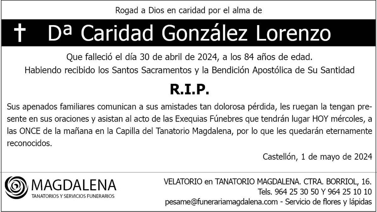 Dª Caridad González Lorenzo