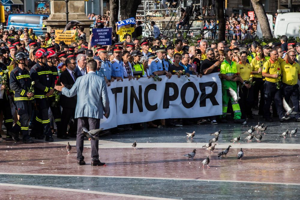 Manifestació contra el terrorisme i en suport a les víctimes dels atemptats de Barcelona