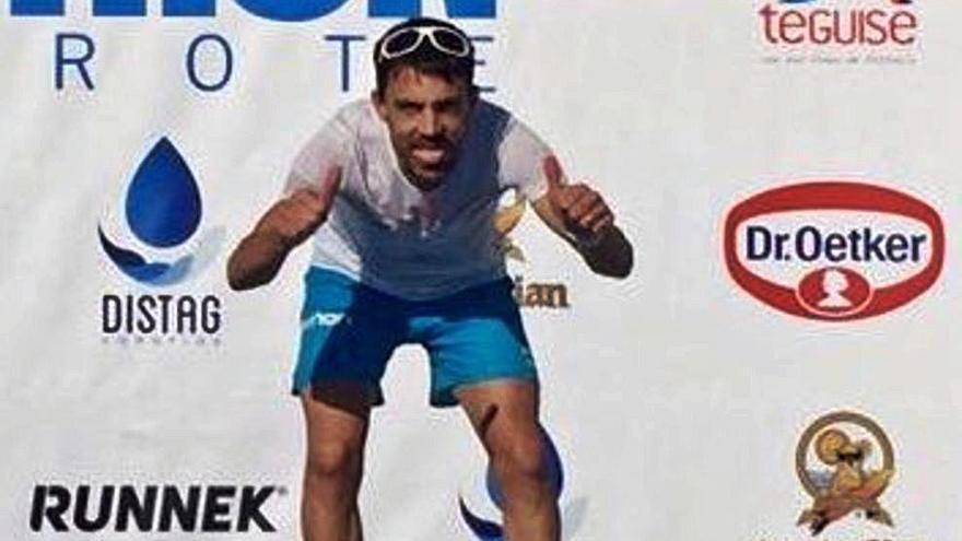 Tòfol Castanyer ayer en el podio del Marathon Lanzarote.