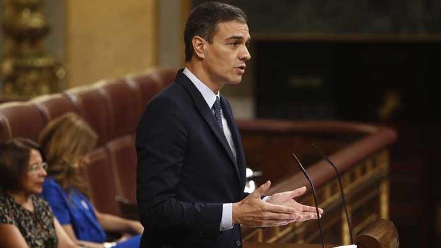 Pedro Sánchez, durante el debate de investidura.