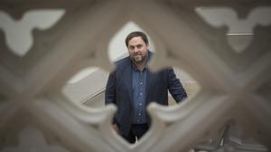 El president d’ERC, Oriol Junqueras, a l’Ajuntament de Sant Vicenç dels Horts.