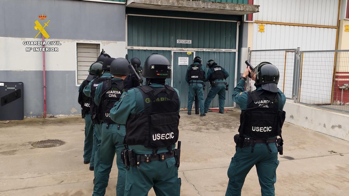 Detenidos en el interior de un túnel subterráneo excavado para enganchar a la red eléctrica un cultivo de más de 9.000 plantas de marihuana..