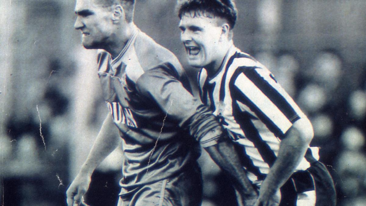 Vinnie Jones y Paul Gascoigne en un Wimbledon-Newcastle.