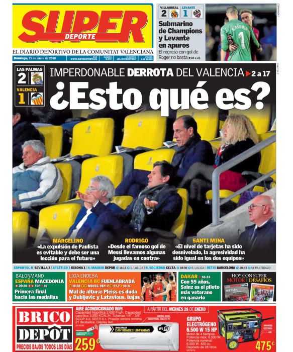 Portadas domingo 21 de enero de 2018