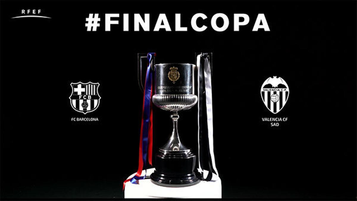 Así será el trofeo de la Copa del Rey que dispuatarán Barça y Valencia