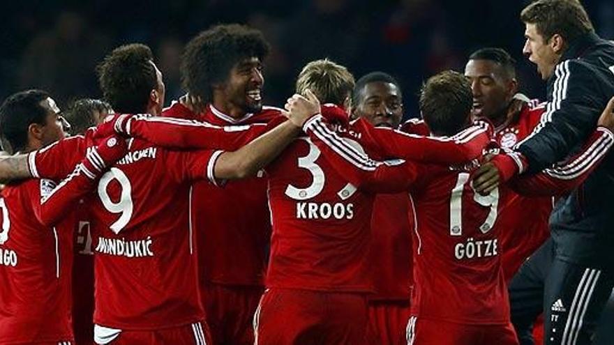 Los jugadores del Bayern celebran el título de Liga.
