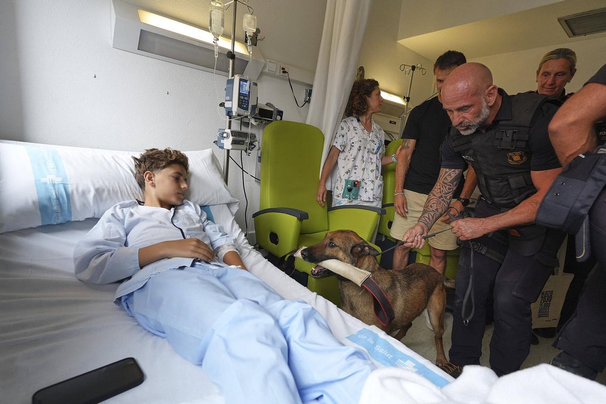 Les imatges dels Mossos d’Esquadra al Trueta per donar suport a la recerca pediàtrica
