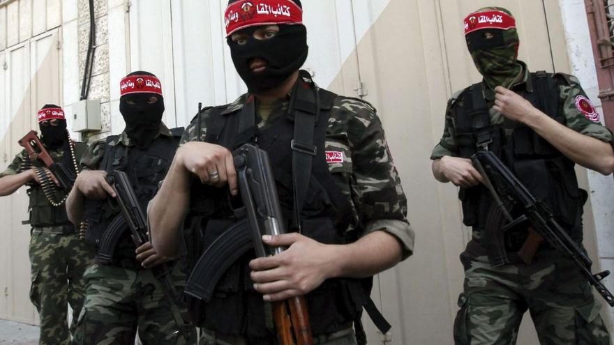 Militants palestins de les brigades de resistència. | MOHAMMED SABER / EFE