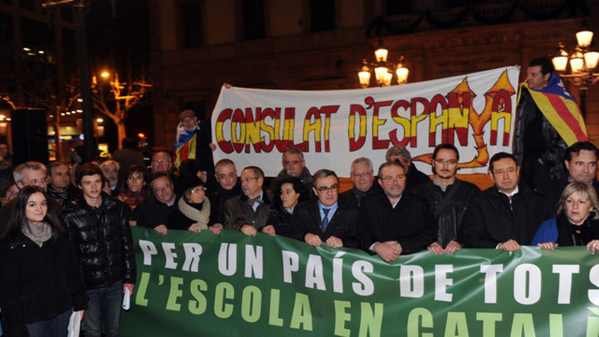 La protesta de Lleda por el catalán en la escuela.