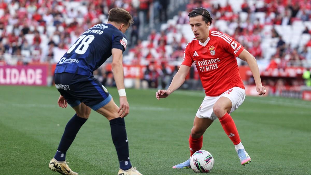 Álvaro Carreras, durante un partido del Benfica en la liga portuguesa