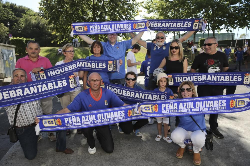 La afición azul no falla a su cita en el Tartiere