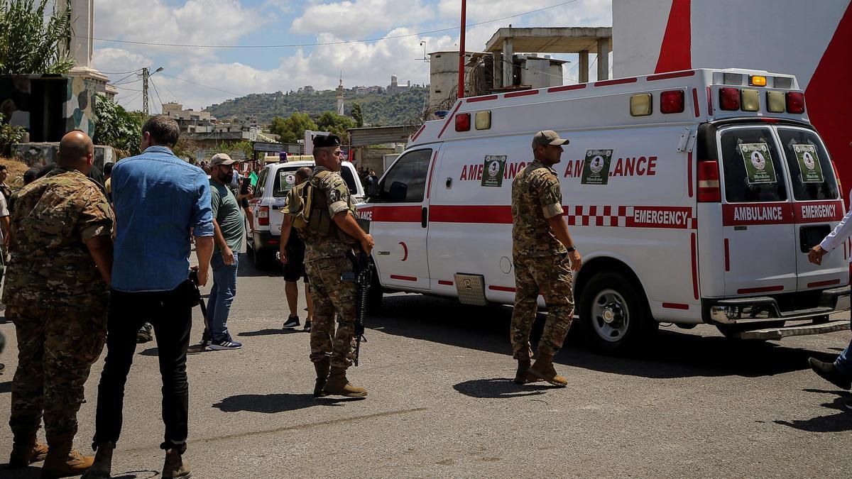Archivo - Imagen de archivo de una ambulancia en Sidón (Líbano)