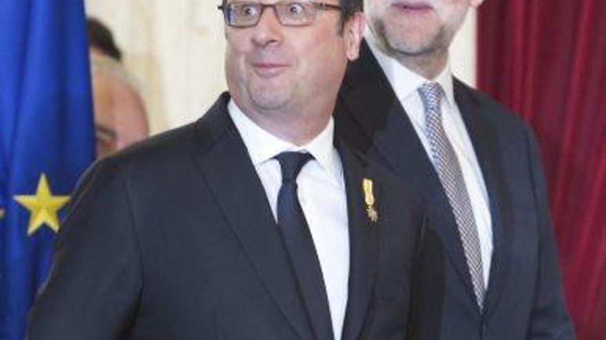 Hollande i Rajoy, ahir, durant la cimera a Màlaga