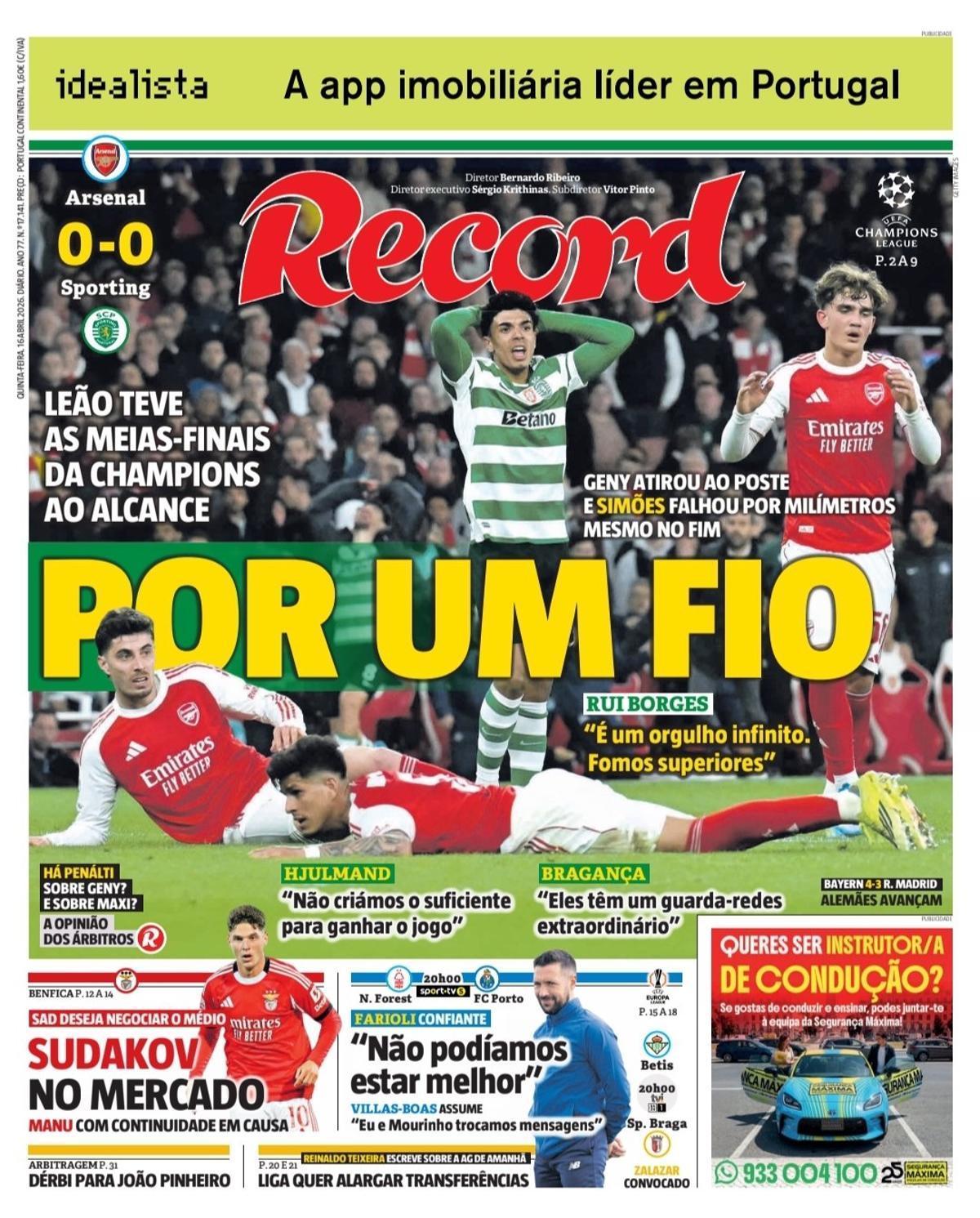 La frustración de la nueva debacle blanca, en las portadas de hoy