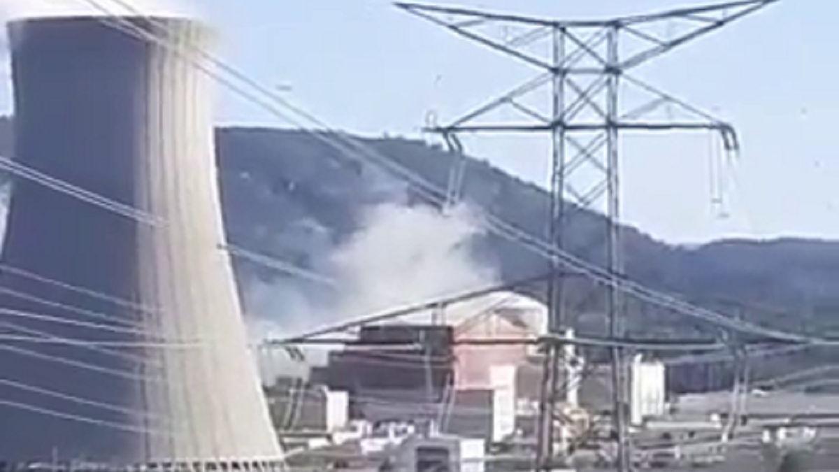 Imágenes del incidente en las instalaciones eléctricas de la nuclear de Cofrentes.